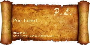 Pur Lehel névjegykártya